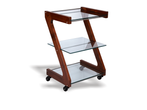 Kanka Trolley in Wood & Glass